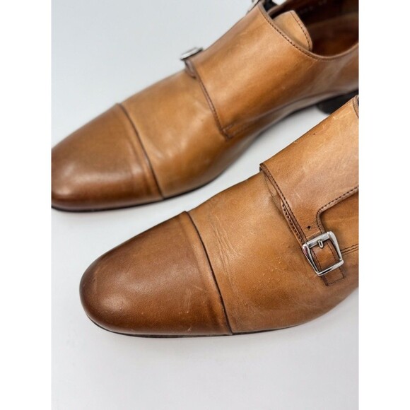 Massimo Matteo Mens Shoes Brown Leather Double Monk Strap Loafer Cap Toe US 12 M - Picture 12 of 12